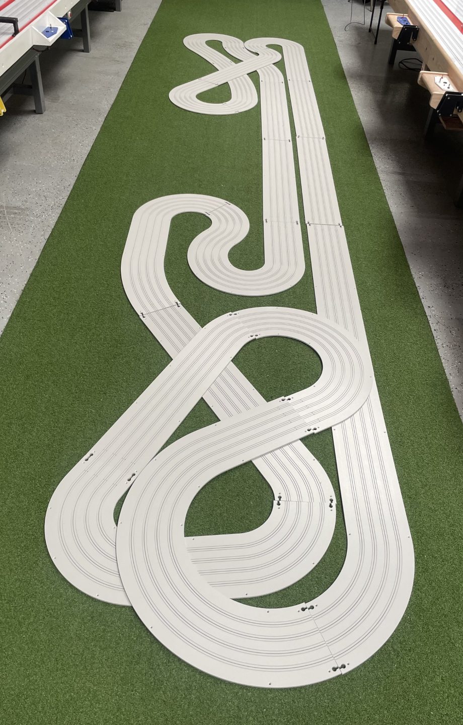 4' x 20' "SUPER D" 4 LANE TRACK KIT WITH RAIL INSTALLED FOR FREE (TYPE 1 PVC)