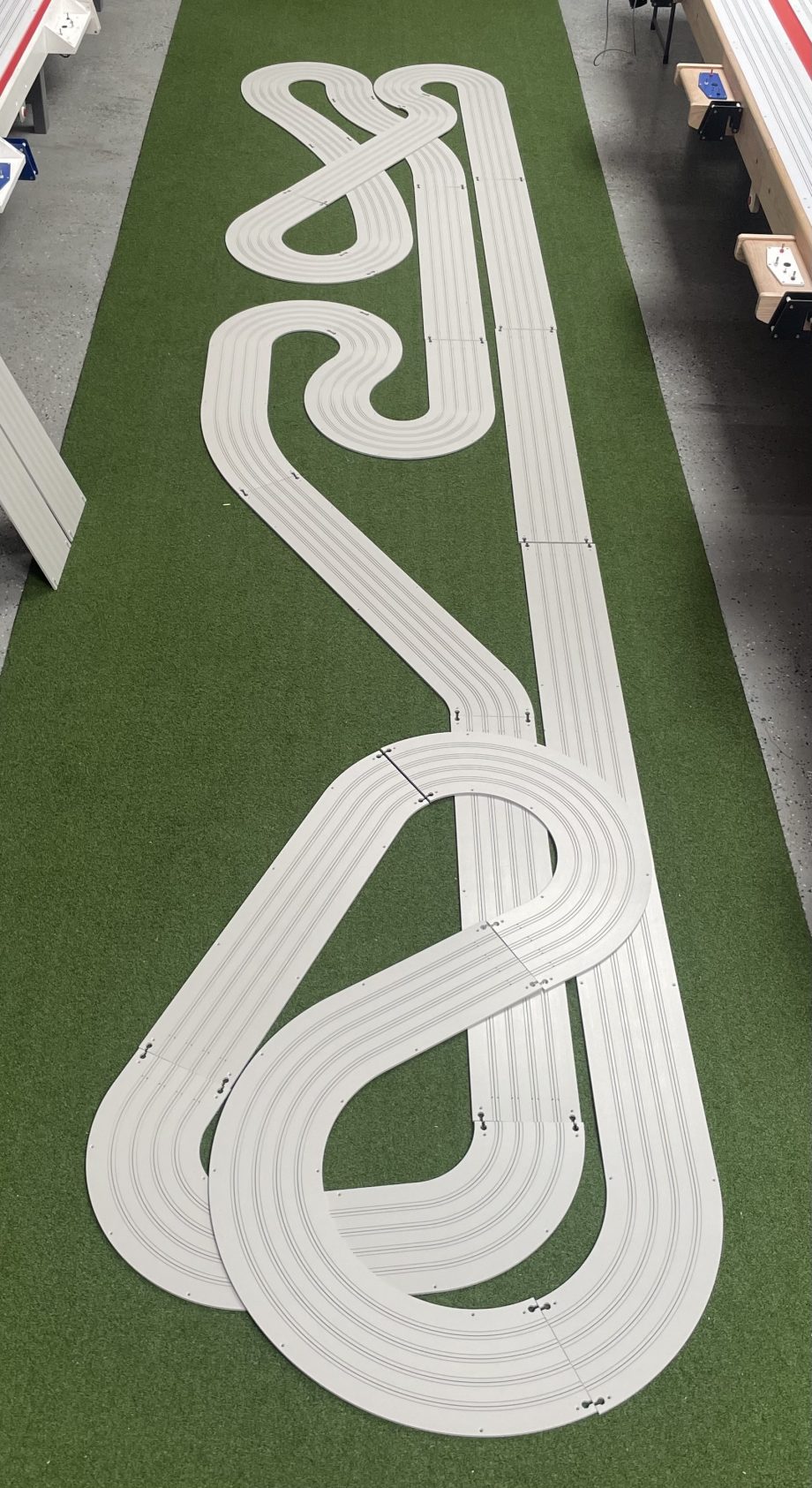 4' x 20' "SUPER D" 4 LANE TRACK KIT WITH RAIL INSTALLED FOR FREE (TYPE 1 PVC)
