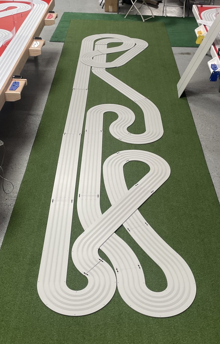 4' x 20' "SUPER D" 4 LANE TRACK KIT WITH RAIL INSTALLED FOR FREE (TYPE 1 PVC)