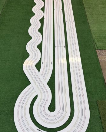 READY TO SHIP, PRICE INCLUDES $175.00 FOR SHIPPING, 3' x 12' "SEGRETTO" 3 LANE TRACK KIT WITH RAIL INSTALLED FOR FREE, WHITE TYPE 1 PVC
