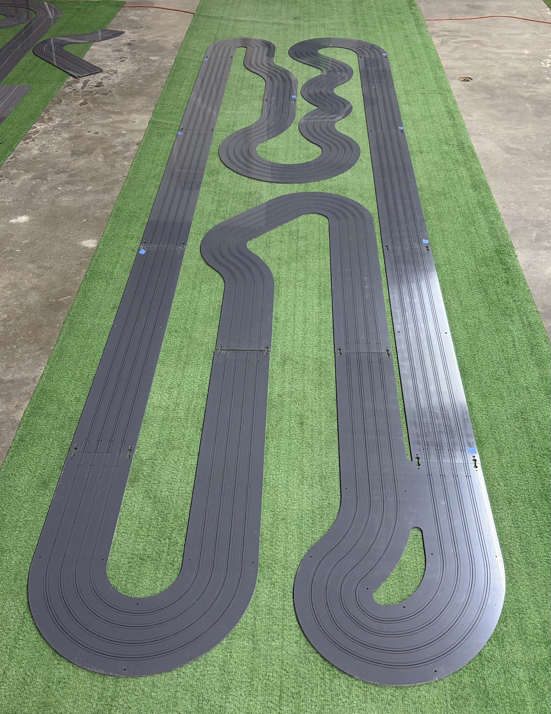 4' x 16' "BLUE MAX 2" 4 LANE TRACK KIT WITH RAIL INSTALLED FOR FREE, GRAY or WHITE TYPE 1 PVC