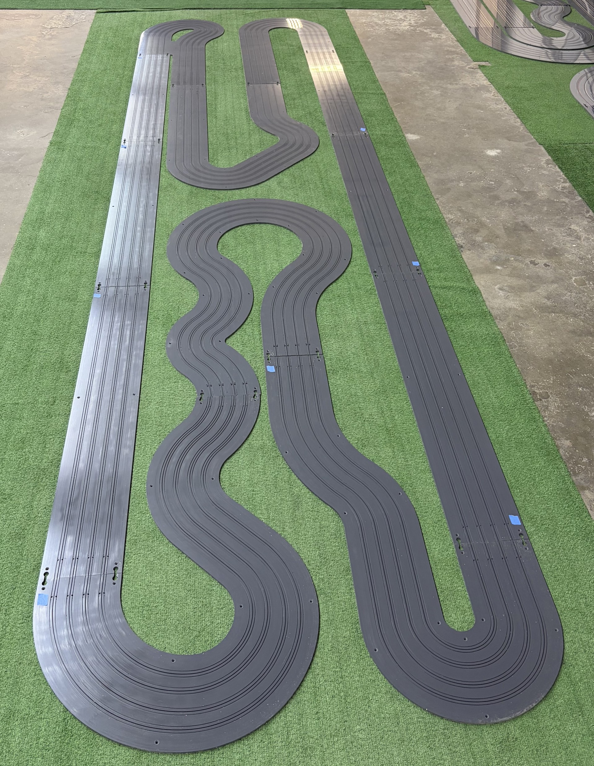 4' x 16' "BLUE MAX 2" 4 LANE TRACK KIT WITH RAIL INSTALLED FOR FREE, GRAY or WHITE TYPE 1 PVC