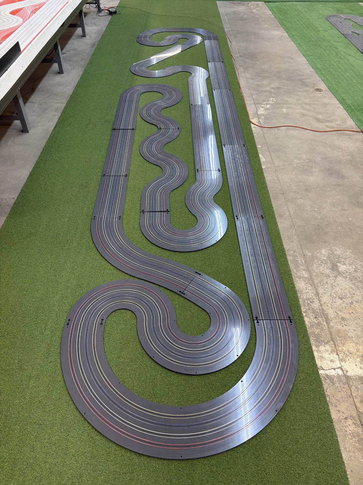 READY TO SHIP, PRICE INCLUDES $175.00 FOR SHIPPING, 4' x 22' "BULLRING" 4 LANE TRACK KIT WITH RAIL INSTALLED FOR FREE, GRAY TYPE 1 PVC