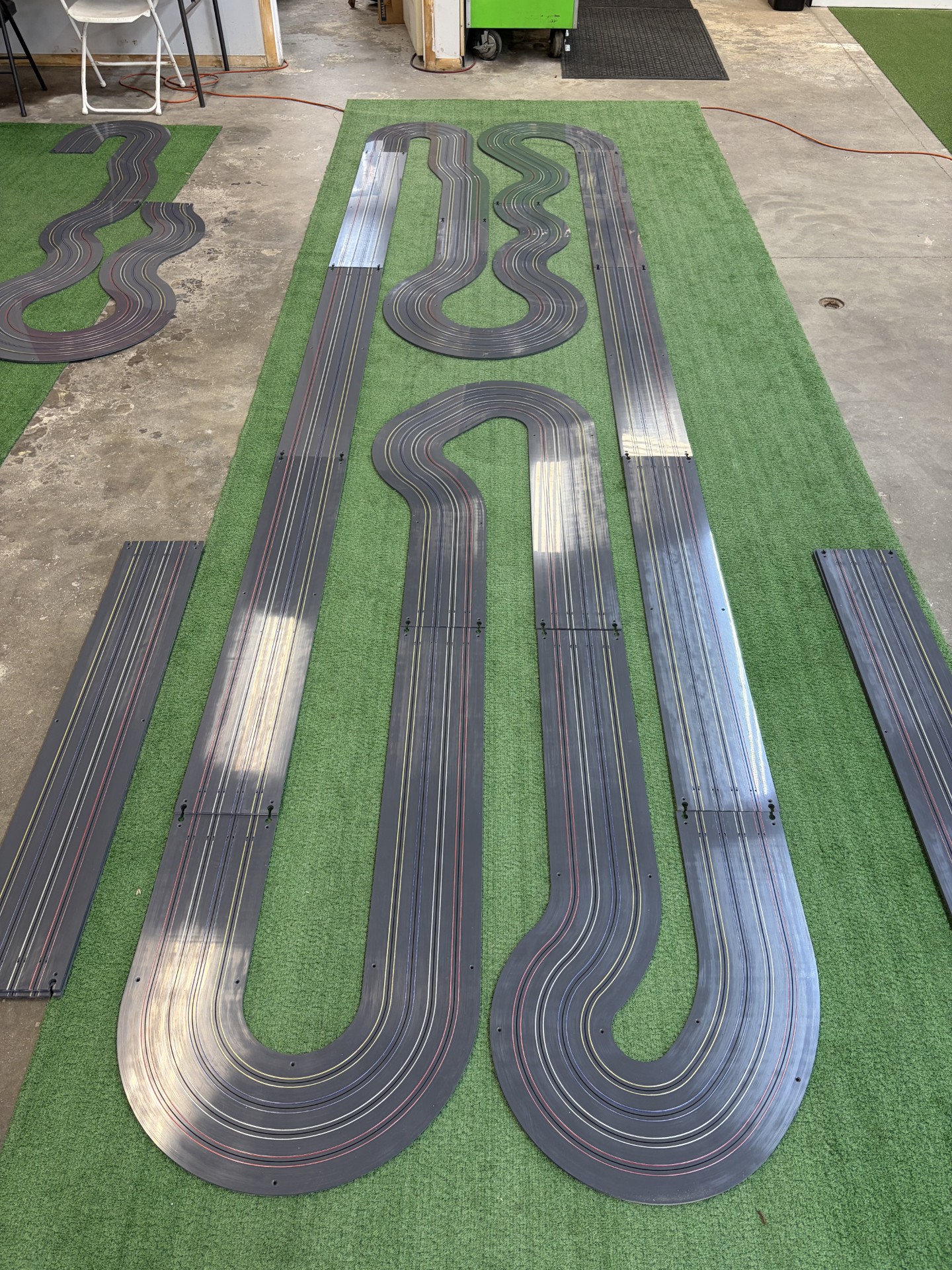 4' x 16' "BLUE MAX 2" 4 LANE TRACK KIT WITH RAIL INSTALLED FOR FREE, GRAY or WHITE TYPE 1 PVC