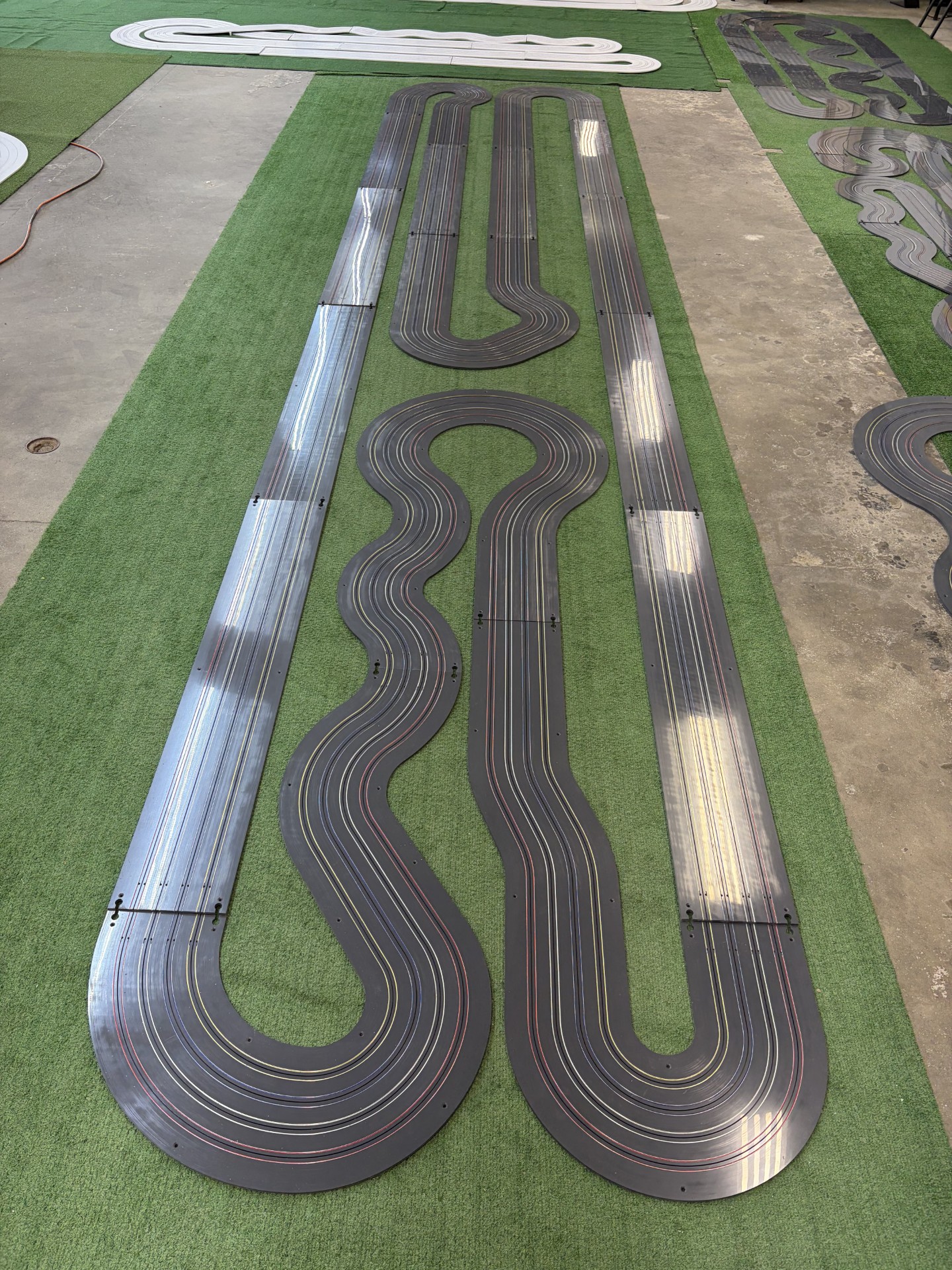 4' x 20' "BLUE MAX 2" 4 LANE TRACK KIT WITH RAIL INSTALLED FOR FREE, GRAY or WHITE TYPE 1 PVC