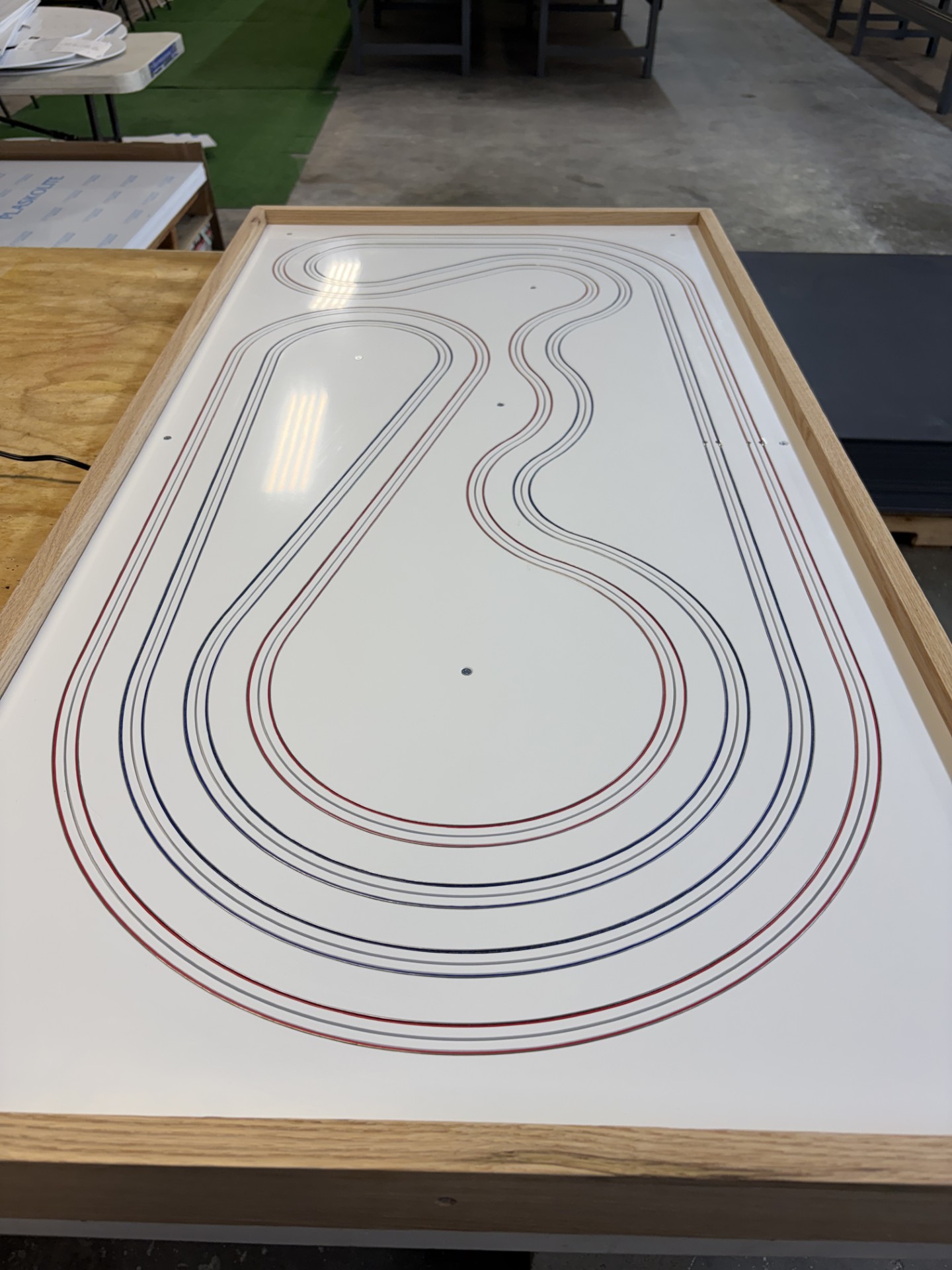2' x 4' TABLE TOP TURNKEY TRACK, LAYOUT A, B, C, WHITE OR GRAY TYPE 1 PVC, SHIPS UPS
