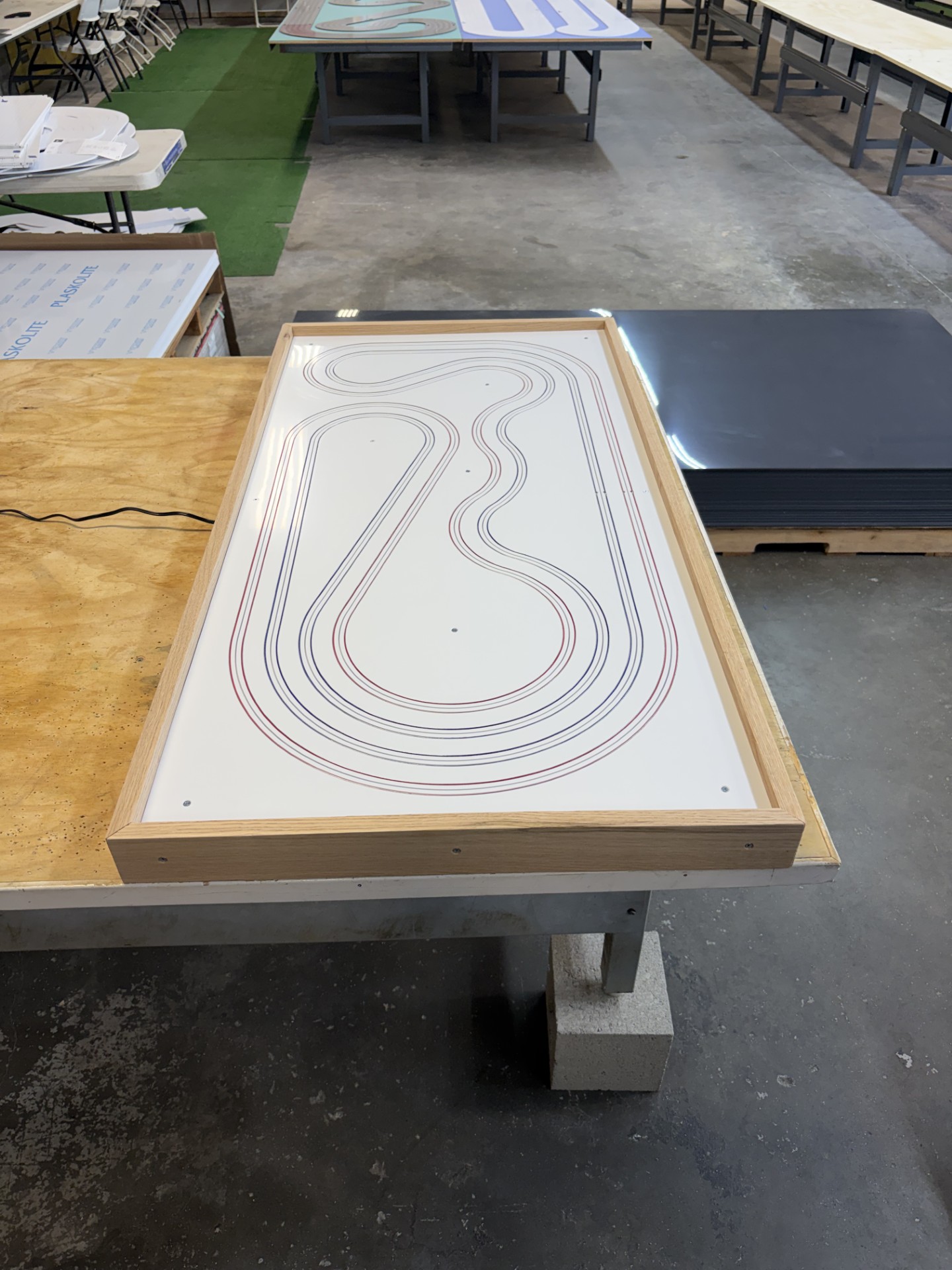 2' x 4' TABLE TOP TURNKEY TRACK, LAYOUT A, B, C, WHITE OR GRAY TYPE 1 PVC, SHIPS UPS